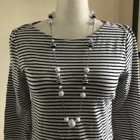 2/$15 Gap 3/4 Sleeve Stripe Cotton Knit Top S - Picture 2 of 5